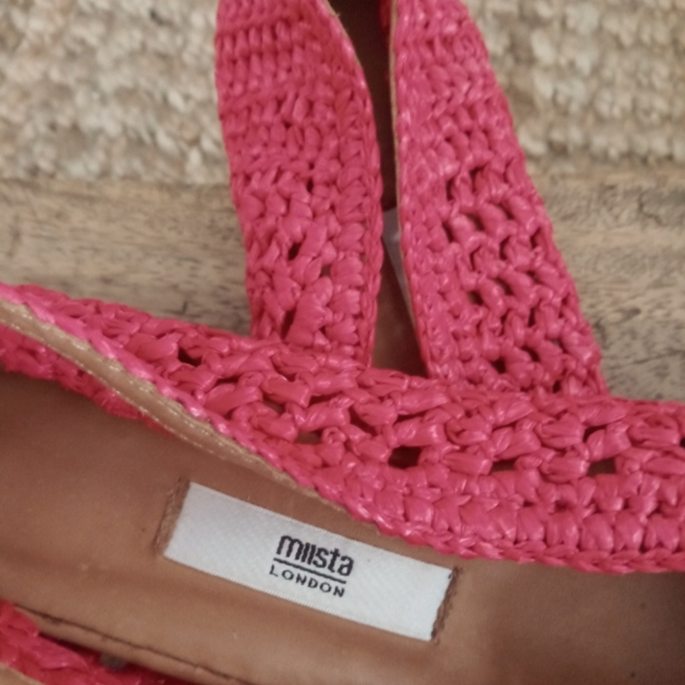 Miista Pink Woven Heels - Picture 4 of 5